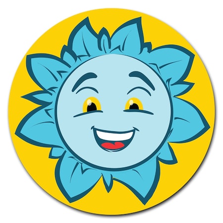 Signmission Flower Blue Circle Vinyl Laminated Decal D-36-CIR-Flower Blue
